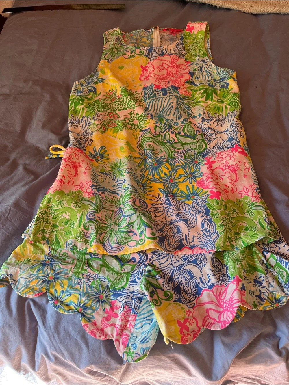 Lilly Pulitzer Multicolor Floral Print Top + matching shorts rare SET